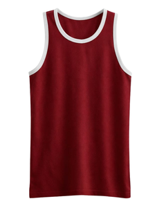Custom Red <b>Men</b> Tank Top Cotton Sleeveless Vest O Neck Summer Gym Workout Casual Plain <b>Singlet</b> OEM Manufacturer Supplier - Product Image 1