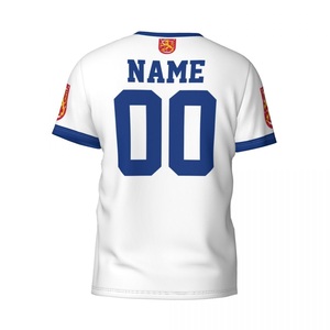 Custom Football Jersey Unisex Navy V-Neck Sublimated Flag Print Breathable <b>Mesh</b> <b>Short</b> Sleeve Adult Regular Fit Summer - Product Image 2