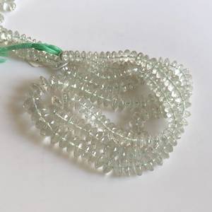 Perles de pierres précieuses en améthyste verte naturelle, facettées, taille bouton, coupe allemande, forme pièce de monnaie, pour la fabrication de bijoux, en brin, pierres en vrac - Product Image 4