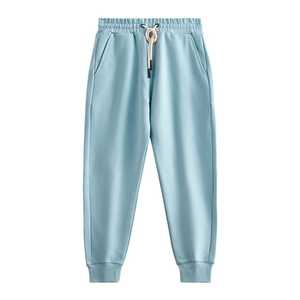 Pantalon de jogging décontracté pour homme en molleton 100 % coton, taille élastique avec cordon de serrage, poches latérales plates, poids moyen, tricoté pour l'hiver - Product Image 2