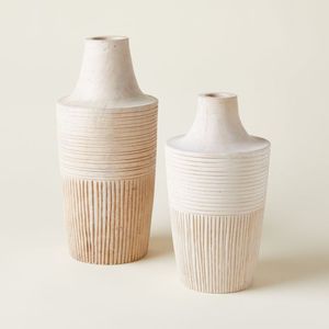 Último modelo de jarrón alto de madera con veta natural, hecho a mano, estilo rústico, para decoración de esquina de sala de estar. - Product Image 2