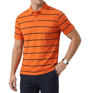 เสื้อโปโลชายแขนสั้นลายทาง OEM ราคาขายส่ง รับผลิตจำนวนมาก ออกแบบเองได้ ทรงเข้ารูป ผ้าฝ้ายปิเก้ เสื้อโปโลลำลอง - Product Image 3
