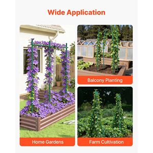 Piquets de jardin en métal recouverts de plastique de 82,68 pouces, lot de 25, supports de jardin à extrémité pointue pour plantes, filet non inclus - Product Image 6