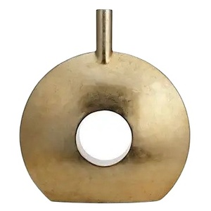 Florero de Metal de diseño de lujo para decoración del hogar, jarrón de flores de suelo único para jardín hecho a mano para decoración de bodas a baja velocidad - Product Image 2