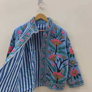 Stylish Velvet Suzani Embroidered Jacket Handmade Bohemian Ethnic Vintage <b>Coat</b> Trendy Designer Outerwear - Product Image 3