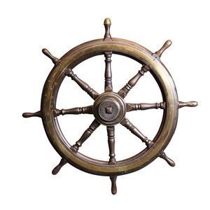 Wooden <b>Ship</b> <b>Wheel</b> Coastal Ocean Relic Crafted to Enrich Marine Inspired Spaces with Vintage Nautical Decorative Appeal - Product Image 4