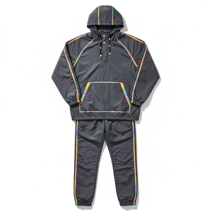 Premium Reflective Piping Colorful Windbreaker Tracksuit - <b>High</b>-<b>Visibility</b> Sportswear Set Bulk MOQ Supply - Product Image 1