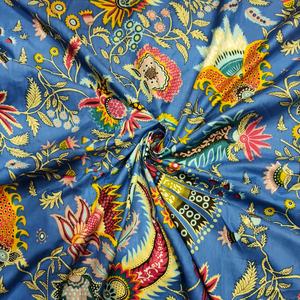 Tissu en coton cambre imprimé au bloc 60x60, motif traditionnel Jaipuri, pour rideaux, housses de canapé et sacs - Filles - Product Image 5