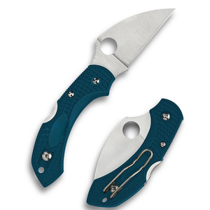 Couteaux pliants avec lame en acier inoxydable à bord dentelé, manche texturé léger, clip de poche en métal pour le camping et la randonnée - Product Image 2