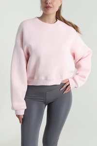 Sweat-shirt polaire imperméable pour femme, personnalisable avec logo avant et arrière, en coton écologique, coupe ample à épaules tombantes, couleur unie - Product Image 3