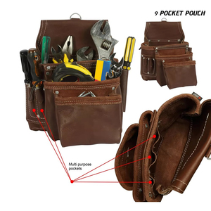 Best Selling Customized Solid Color Genuine Leather Waterproof Electrician Knife-Roll Tool Bags New Arrival OEM Support Your Own - Product Image 5