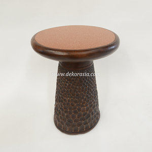 Mesa Auxiliar Redonda de Madera de Teca de Lujo Moderno para Sala de Estar, Dormitorio y Decoración de Interiores del Hogar - Product Image 4