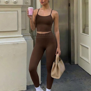 Stylish Women <b>Yoga</b> Sets Solid Eco-Friendly Soft Lightweight Two Piece Activewear Outfit for <b>Yoga</b> <b>Pilates</b> Workout Fitness - Product Image 4