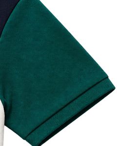 Customized Green Navy And <b>White</b> Men <b>Polo</b> Shirt Short Sleeve Casual Golf T Shirt Breathable Summer Color Block Premium Top - Product Image 6