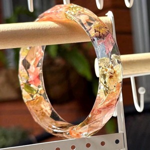 Handmade Resin <b>Bangles</b> with Real Dried Flowers Artistic Hand-painted Fashion Angel <b>Love</b> Style Jewelry Lovers Designer - Product Image 5