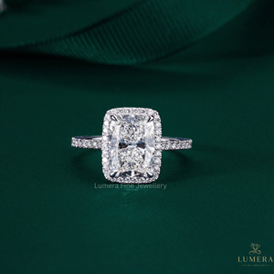 E Color VVS2 <b>Cushion</b> and <b>Round</b> Cut Diamond Ring 9k 10k 14k 18k Gold Engagement Wedding Band Premium Fine Jewelry Gift For Her - Product Image 1