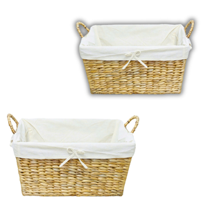 Handcrafted WATER HYACINTH <b>STORAGE</b> <b>BASKET</b> for Laundry Strong Frame & <b>Soft</b> Liner Vietnam Home Decor - Product Image 1