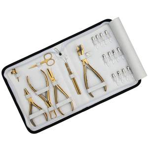 Kit d'outils professionnels pour extensions de cheveux en acier inoxydable de qualité chirurgicale, pince à sertir plate en acier inoxydable de qualité chirurgicale - Product Image 1