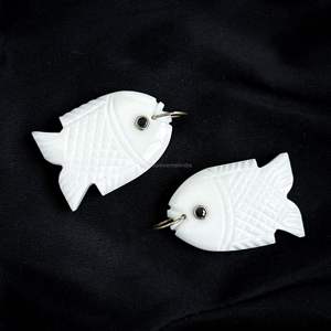 Colgante de pez de howlita AAA, collar de plata 925 hecho a mano con dije de pez de piedra preciosa, tallado a mano, cristal curativo, fabricación de joyas al por mayor - Product Image 5