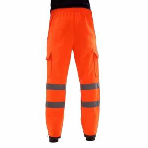 RICSA INTERNATIONAL Orange High Visibility Polyester CE Certified <b>Work</b> <b>Pants</b> Reflective Stripes <b>Cargo</b> Pockets Needle Detection - Product Image 5