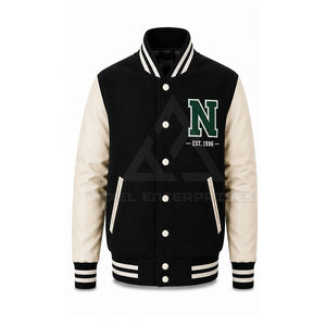 Veste pour homme en mélange de laine avec broderie graphique, boutons-pression et détails de patchs, style décontracté, vêtement d'extérieur, production sur mesure en gros - Product Image 2