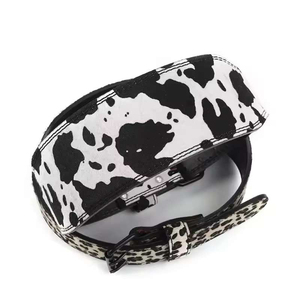 Ceinture de musculation personnalisée imprimée OEM, motif léopard, double boucle en cuir, vente en gros - Product Image 5