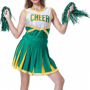 Ensemble d'uniformes de cheerleading personnalisés pour enfants et femmes, mini-jupe et haut court, respirant, confortable, en spandex/polyester avec logo OEM - Product Image 1
