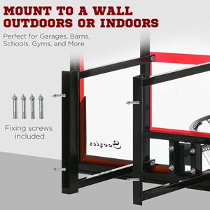 Kit Canestro da Basket a Parete 43'' x 30'' con Tabellone Antiurto, Supporto Resistente e Cerchio e Rete per Tutte le Condizioni Atmosferiche - Product Image 4