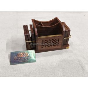 Bandeja de portalápices de madera rústica, organizador de papelería hecho a mano para oficina y mesa de estudio - Product Image 6