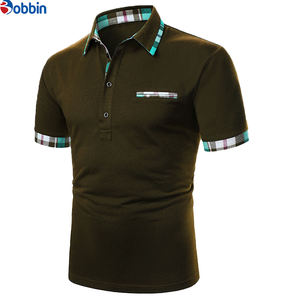 Polo de Manga Corta para Hombre de Alta Calidad, Transpirable, Tejido, Liso, Casual, Antiencogimiento, con Patrón Sólido - Product Image 3