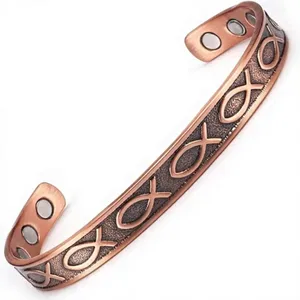 Pulsera de Cobre Terapéutica de Lujo con Diseño Celestial Sunburst, Hecha a Mano y Grabada, Joyería de Moda Premium - Product Image 5