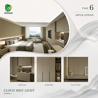Panneau MDF mélaminé Jinbase Cloud Mist Light 18 mm E0 1220x2440 mm pour meubles modernes et intérieurs
