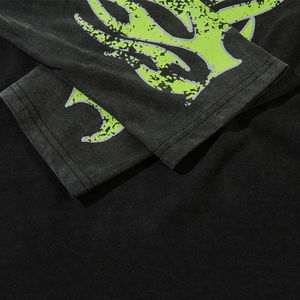 T-shirt à manches longues double couche pour homme, personnalisé, en coton lourd, avec impression numérique, nouveau style, coupe oversize - Product Image 4