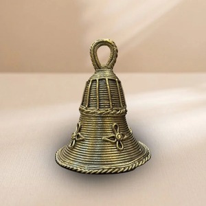 Carillon suspendu en laiton contemporain GLOSSY TOUCH ART avec support en bois, portable pour la décoration intérieure - Product Image 3