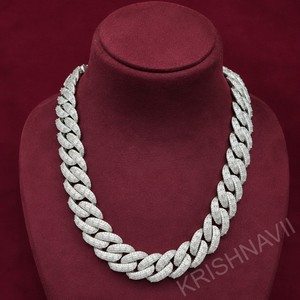 Cadena Cubana de Oro Sólido de 14K con Moissanita VVS de Laboratorio de 22MM, Joyería Hip Hop para Hombre, Collar de Moda con Certificación IGI - Product Image 2