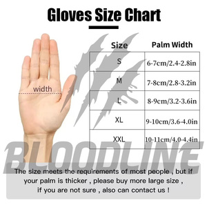 Gants en cuir BLOODLINE, longueur poignet, doublure en fausse fourrure, thermiques, pour l'hiver, style punk, pour l'extérieur - Product Image 3