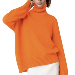 NUEVO SUÉTER DE CUELLO ALTO CON LOGO PERSONALIZADO DE FÁBRICA DIRECTA DE BANGLADESH, SUÉTER DE PUNTO GRUESO DE MANGA LARGA, CORTO EN LA PARTE INFERIOR, MODERNO - Product Image 1