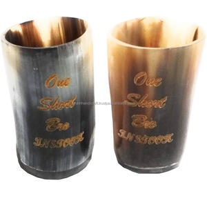 Personnalisé exquis Vintage ours boire Koi tasse fabriqués à la main en corne naturelle courte Antique sculpté Animal Style parfait affaires - Product Image 1