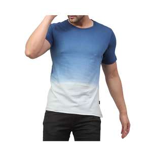 เสื้อยืดคอกลมแขนสั้นผู้ชาย สีไล่ระดับ ผ้าถัก ทรงปกติ สวมใส่สบาย ผ้าฝ้าย/ใยไผ่ - Product Image 4