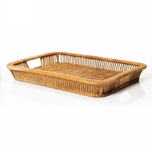 Plateau de présentation en rotin de luxe, plateaux de rangement de qualité supérieure, fabriqués à la main par des artisans. - Product Image 3