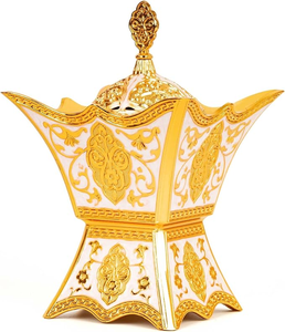 Brûleur d'encens arabe élégant pour bois d'oud avec finition raffinée pour parfumer le salon et le bureau - Product Image 2