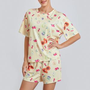 Conjunto de Top y Shorts Casuales de Verano para Mujer, Manga Corta, Cuello Redondo, Algodón y Spandex, Secado Rápido, Ligero y Transpirable - Product Image 5