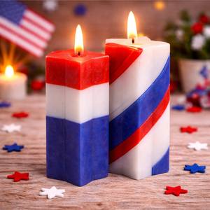 Vela de Cera de Soja Roja, Blanca y Azul para el 4 de Julio, sin Humo, con Cambio de Color, Aromática, Patriótica Americana, Regalo Festivo de la Independencia - Product Image 5