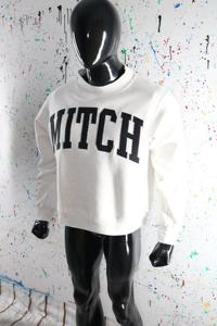 Sudadera MITCH ASH GREY con cuello alto, 100% algodón, con apliques bordados en NEGRO, cuello ancho, hilos finos. - Product Image 3