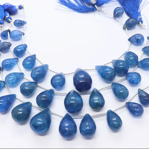 AAA Natural <b>Blue</b> Quartz Smooth Tear Shape Briolette 8x14 To 16x24 MM <b>Blue</b> Quartz Drop <b>Beads</b> 8 Inch Smooth Teardrop Quartz <b>Beads</b> - Product Image 1