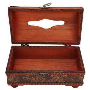 Vintage Style Wooden Napkin <b>Tissue</b> Box For Hotel <b>Wedding</b> Table Top Decorative Use <b>Tissue</b> Dispenser Napkin Holding Box - Product Image 4