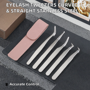 Luxury Charm Stainless Steel Anti-Magnetic Tweezers Custom Design Precision Eyelash Extension Logo Branding 10mm Length Smooth - Product Image 2