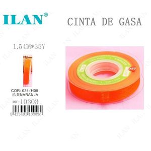 Nastro di Gasa Ilan 1,5 cm x 35 Y Arancione per Artigianato - Product Image 1