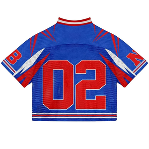 T-shirts personnalisés pour hommes à col en V imprimé, coupe ample, séchage rapide, maillots de football, basketball et soccer en mesh surdimensionnés - Product Image 2