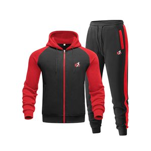 ชุดวอร์มผู้ชายแบบมีฮู้ดทรงปกติ ผ้าฝ้าย 100% ระบายอากาศได้ดี คุณภาพสูง ดีไซน์ทันสมัย สไตล์ลำลองสำหรับฤดูหนาว - Product Image 1